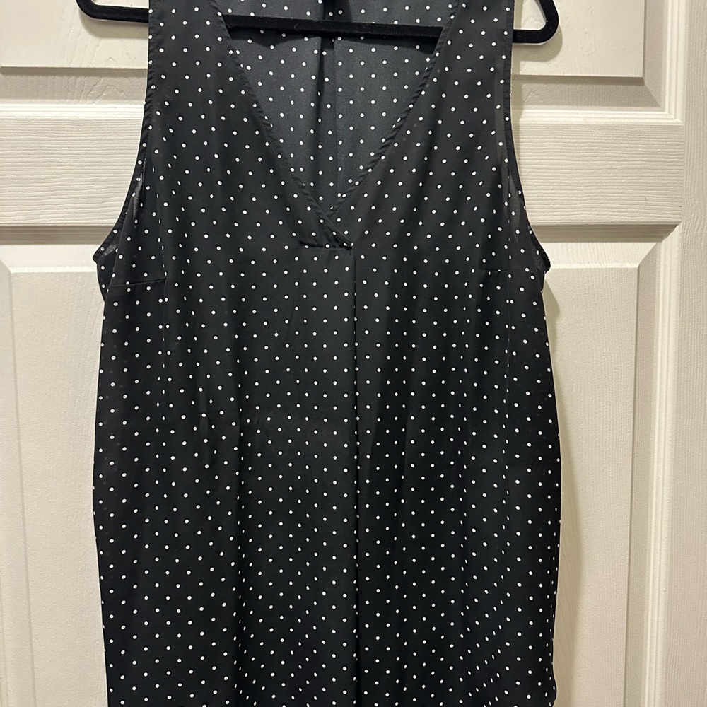 Torrid Black and White Polka Dot Sleeveless Tank Top